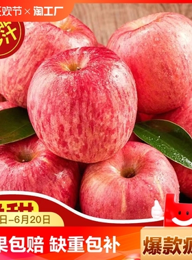 陕西正宗洛川苹果脆甜当季新鲜水果红富士冰糖心丑苹果大果一整箱