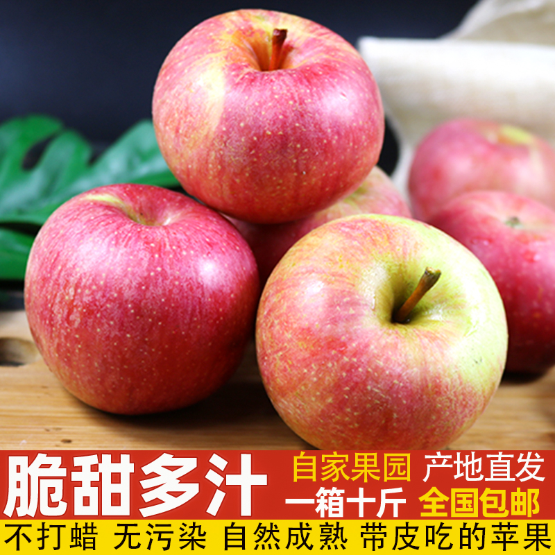 正宗陕西红富士苹果脆甜一级新鲜水果冰糖心丑苹果当季整箱10斤装
