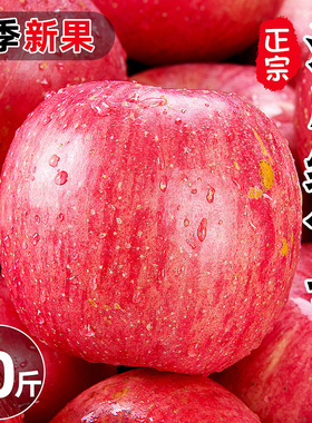 正宗洛川红富士苹果10斤新鲜时令水果当季整箱包邮冰糖心平萍果丑