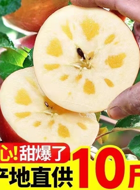 新疆阿克苏冰糖心苹果正宗红富士新鲜水果现摘10斤5斤3斤脆甜。