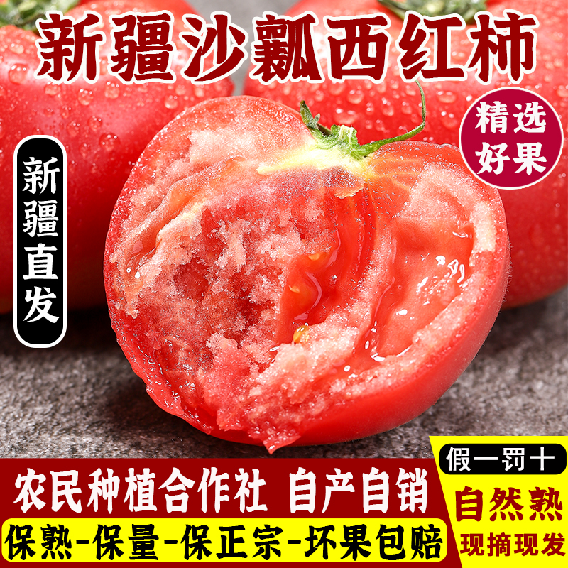 新疆西红柿新鲜自然熟吃普罗旺斯番茄新鲜生吃西红柿水果5斤包邮