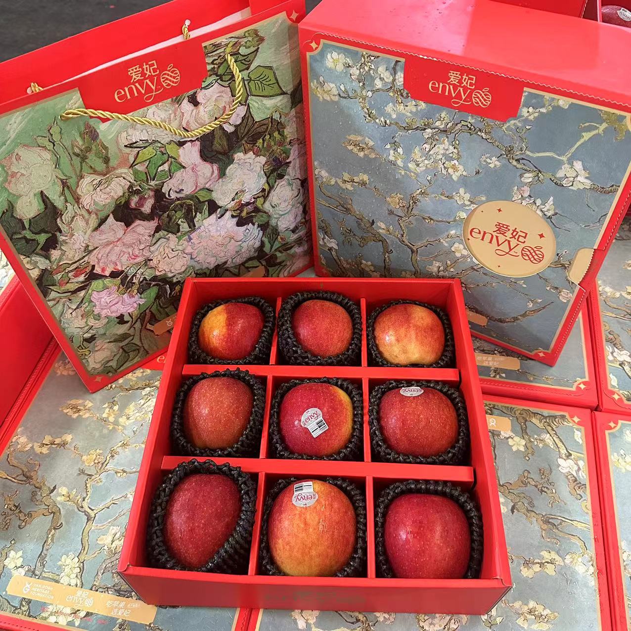 美国爱妃苹果5斤礼盒装9个新鲜进口envy3616不氧化甜脆红苹果水果