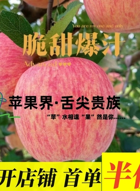 红富士苹果山东沂源红新鲜采摘条纹果应季水果脆甜冰糖心整箱5斤