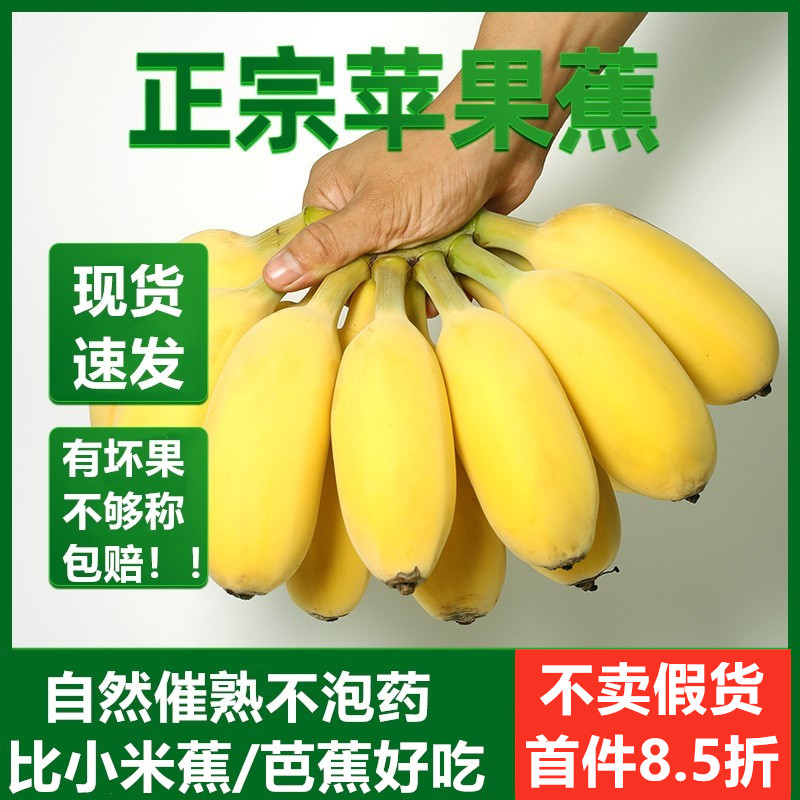 香蕉苹果蕉粉蕉非广西小米蕉芭蕉banana新鲜水果整箱5斤包邮