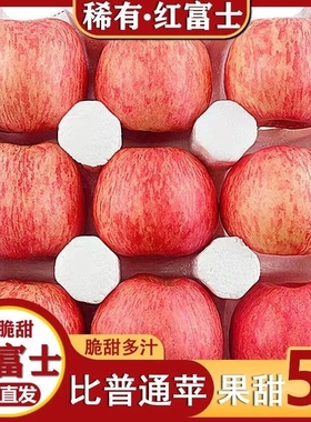 洛川苹果新鲜水果批发冰糖心红富士丑苹果5斤/9斤烟台脆甜大果