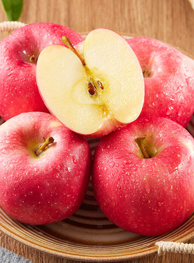 果果雨延安苹果洛川红红富士苹果新鲜水果苹果3/5/8斤直径75-80mm
