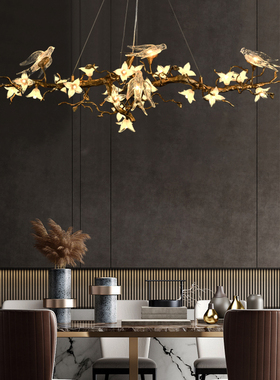 全铜轻奢餐厅吊灯现代新中式高端大气复古艺术燕子吧台茶室灯具