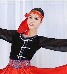男女款蒙古舞蹈头饰头带蒙古族头巾亮片丝带舞台表演发带成人儿童
