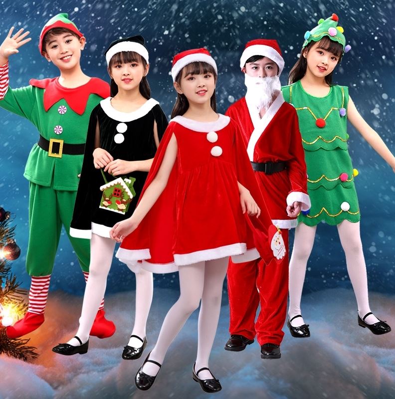 男宝圣诞节衣服男孩女孩演出服饰男童儿童表演服装圣诞老人树装扮