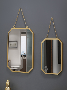 北欧风宿舍墙上大号梳妆镜美容院墙面化妆镜子卫生间浴室挂墙镜子