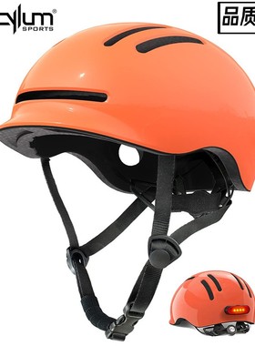 超轻成人男女儿童自行车骑行头盔公路车安全轮滑头盔带磁吸尾灯