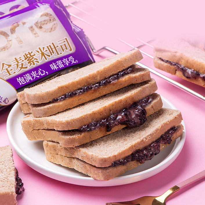 紫米夹心面包整箱学生饱腹代餐吐司蛋糕营养早餐懒人健康零食休闲