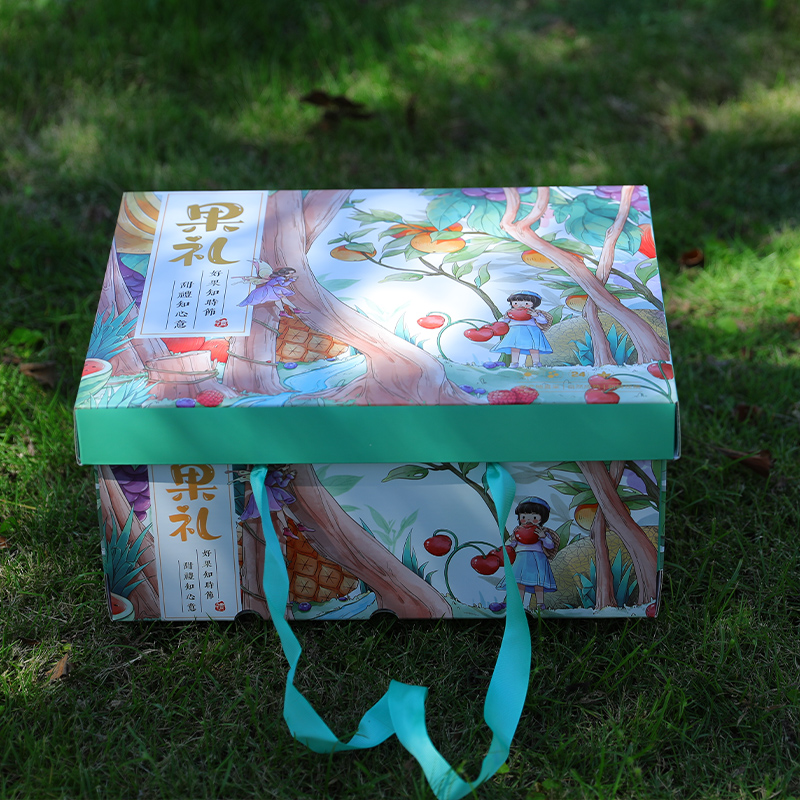 水果手提包装盒空盒通用桃子葡萄苹果礼盒西瓜橙子西红柿包装纸箱