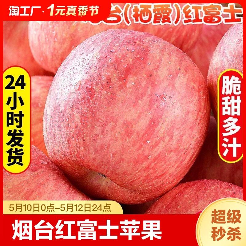 烟台红富士苹果水果10斤当季整箱正宗山东栖霞新鲜苹果包邮