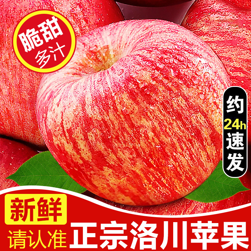 正宗陕西洛川红富士苹果水果新鲜甜脆当季10斤整箱冰糖心丑苹果