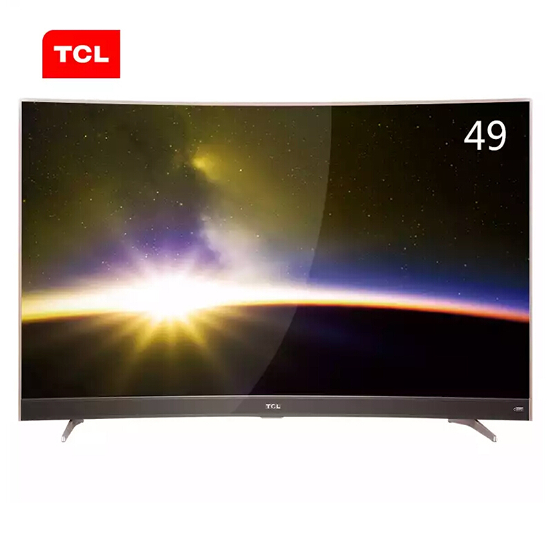 TCL 49P3 49英寸 曲面30核智能液晶电视 超窄纤薄金属边框 玫瑰金