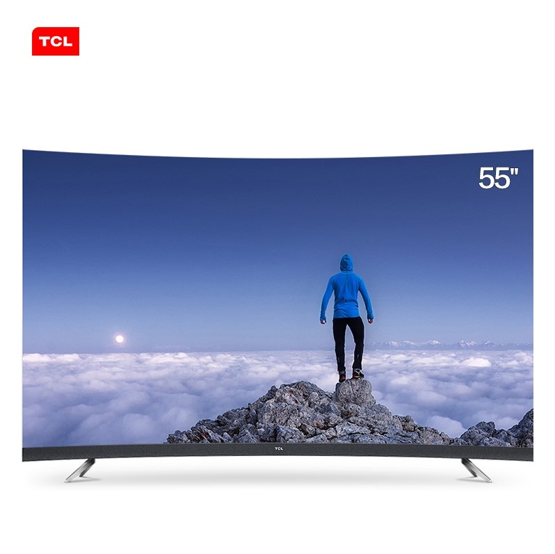 TCL 55T3 55英寸4K曲面全面屏超薄高清人工智能液晶网络电视机