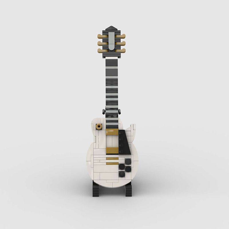 国产小颗粒积木创意吉他乐器小模型兼容乐高moc儿童玩具