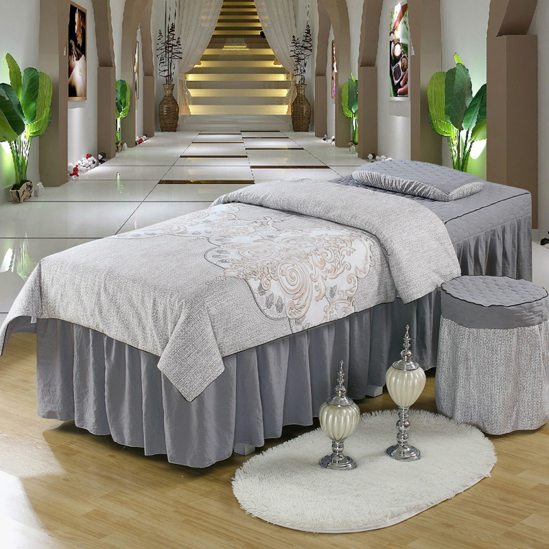 威辉美容床罩四件套欧式简约水洗棉加厚按摩床罩美容院用品可定制