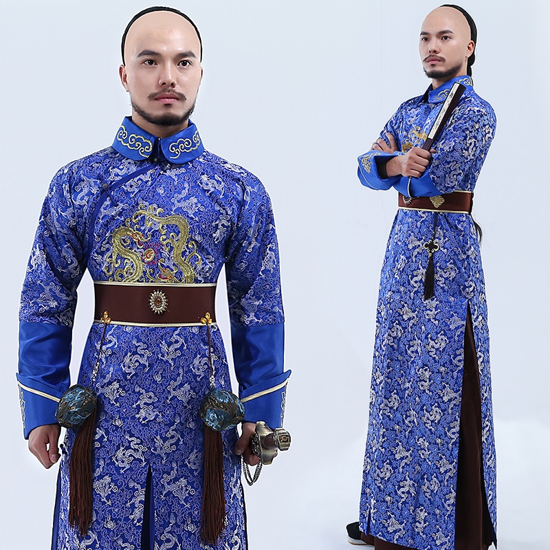 清朝古装王爷阿哥贝勒演出服男士成人清代宫廷皇帝龙袍太子服装