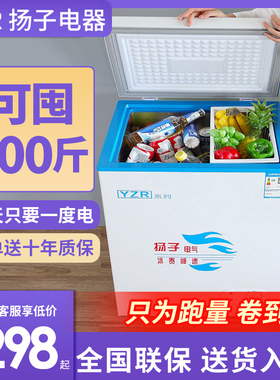 YZR扬子电器冰柜家用冷柜冷冻冷藏大容量小型冰柜双溫卧式冰柜