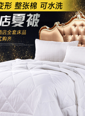 宾馆酒店专用床上用品双人纯白色夏被空调被单人全棉被芯水洗被子