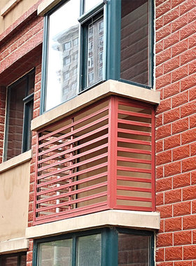 锌钢百叶格栅室外墙铝合金防雨防晒通风百叶窗小区空调外机罩栏杆