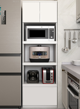 厨房置物柜电器柜现代简约一体靠墙餐边柜定制收纳微波炉烤箱实木