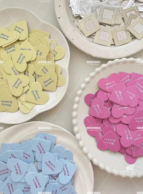 爱心插牌定制logo甜品装饰心形插排烘焙店标签小卡片蛋糕插卡设计