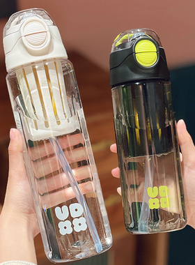 水杯吸管杯2024新款女生大容量运动杯子高颜值耐高温夏天便携塑料