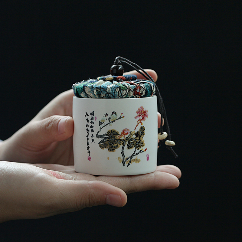 钿隆陶瓷茶叶罐小号便携迷你普洱红茶绿茶花茶空包装盒子通用定制