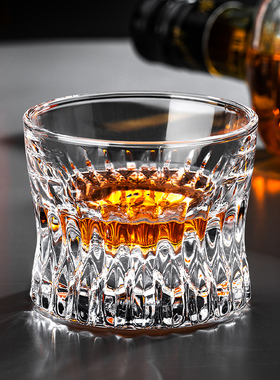 威士忌酒杯啤酒杯子套装家用洋酒杯轻奢高档无铅水晶玻璃杯高级感