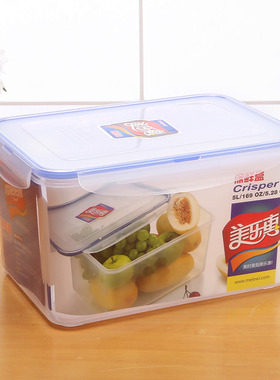 大容量5L长方形冰箱保鲜盒微波炉野餐饭盒食品收纳盒塑料密封冷冻