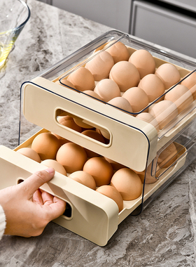 鸡蛋收纳盒冰箱专用筐架托家用抽屉式食品级密封保鲜厨房整理神器