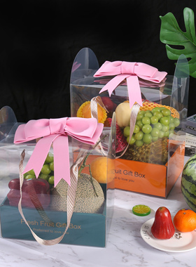 网红透明高档水果包装盒超大礼盒橙子苹果盒空盒礼品盒通用圣诞节
