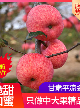 苹果水果新鲜条纹脆苹果红富士一级整箱10斤拉丝超大脆甜现摘嘎啦