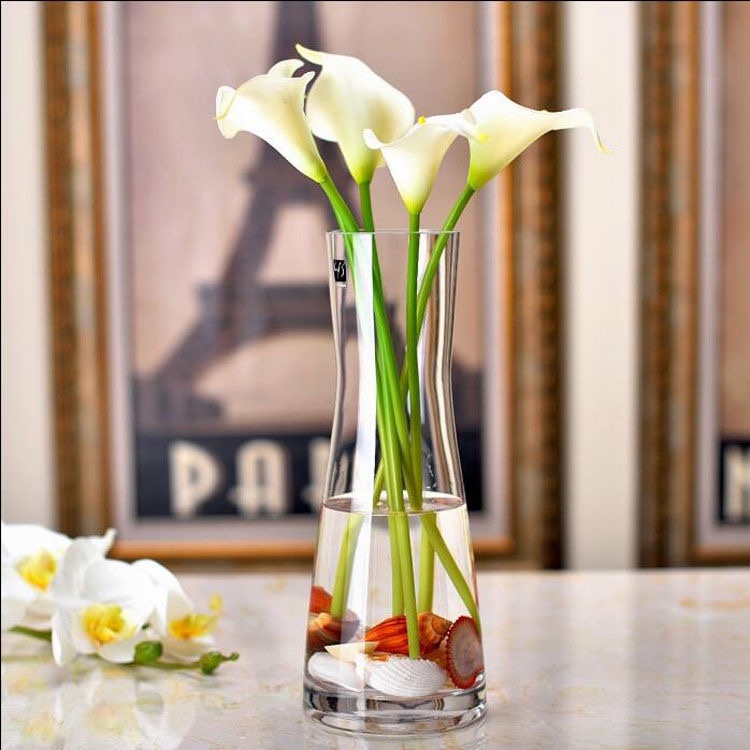 透明玻璃花瓶 富贵竹百合大号现代水培花瓶家居摆件观音竹花瓶