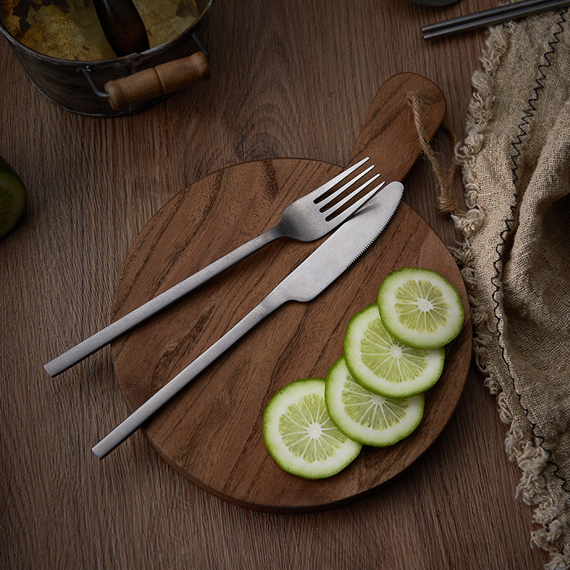 创意复古怀旧餐具牛排刀叉户外高颜值304不锈钢筷子勺子套装扁筷