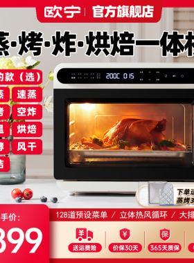 OUNIN欧宁 24L蒸汽烤箱家用台式蒸烤炸烘焙电烤箱空气炸锅一体机