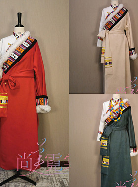 出租丁真藏袍藏族服装女写真民族风西藏服饰藏裙旅游旅拍服北京