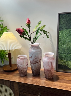复古木纹琉璃花瓶家居好物分享家居饰品客厅花瓶卧室花瓶桌面花瓶