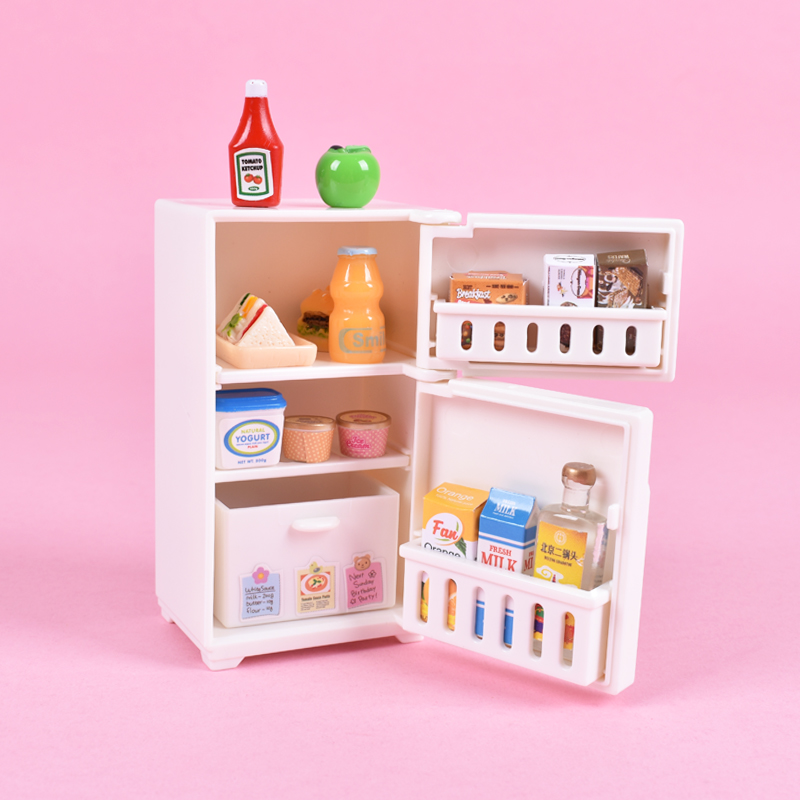 迷你小冰箱模型微缩食玩场景儿童娃屋配件仿真小物品过家家的玩具