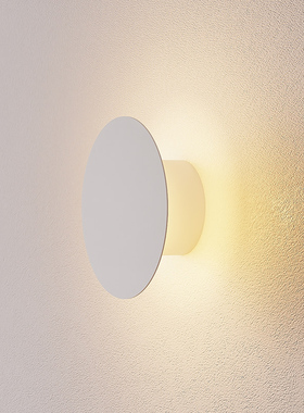 圆形卧室LED壁灯 现代简约床头极简设计师北欧过道白色个性灯具