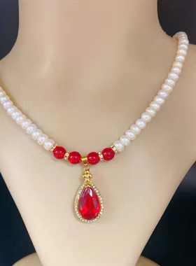 戴多美淡水珍珠项链小众时尚单品锁骨项链送长辈送妈妈节日礼物
