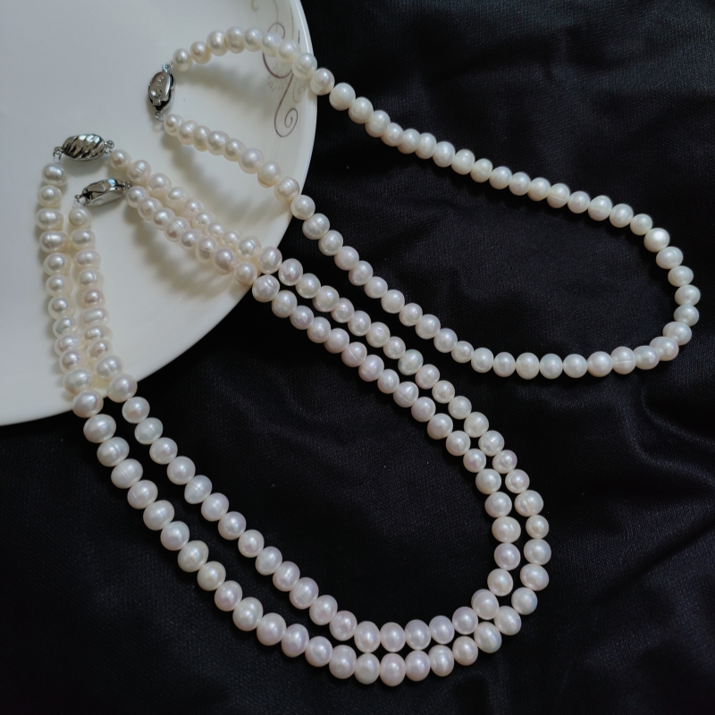 简约时尚天然淡水珍珠项链经典百搭款式高级感设计锁骨链女生礼物