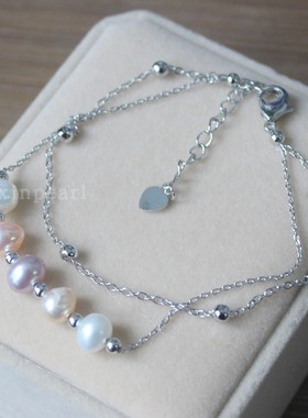 珍珠珠宝首饰珍珠手链天然淡水手链包邮 珍珠手链女生礼物送朋友