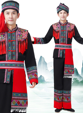 56个少数民族服装成人男款苗族壮族土家族瑶族侗族三月三演出服饰