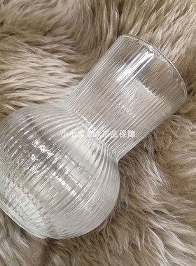 宜家正品新款普德拉格透明玻璃花瓶条纹简约家用插真花假花瓶子