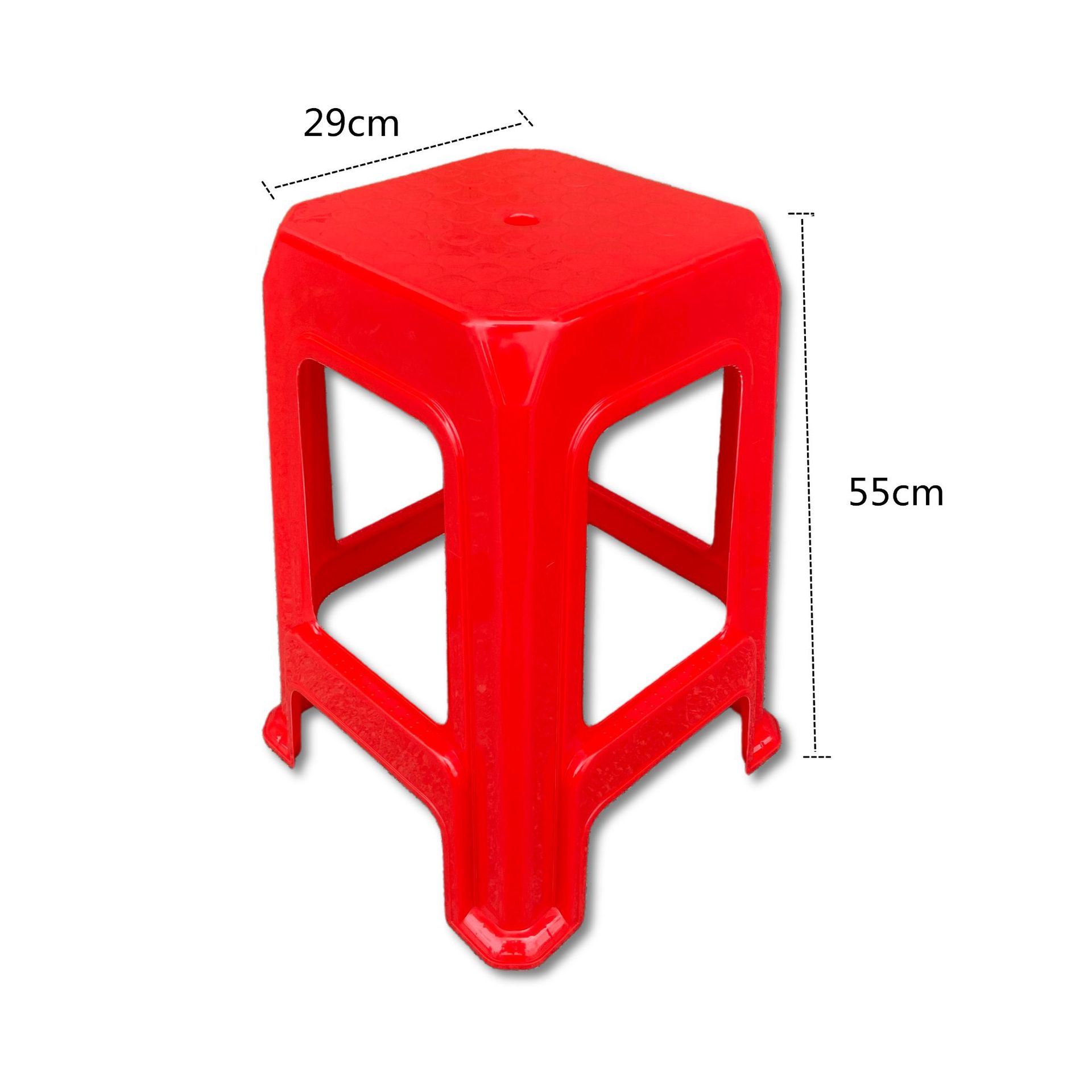 加厚55CM高塑料方椅红色塑胶椅酒席演讲塑料椅凳全新料餐桌椅凳