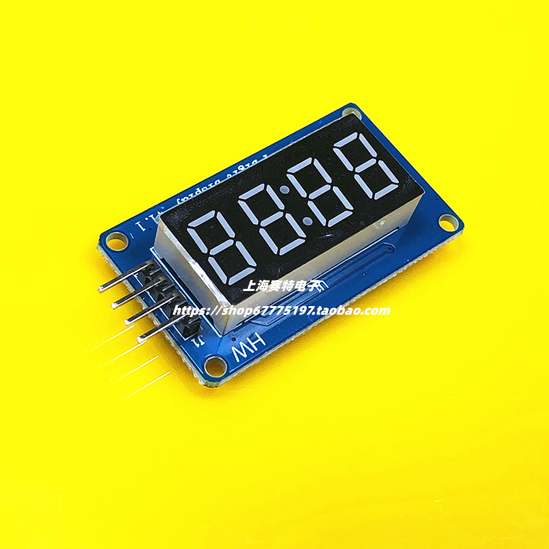 4位数码管显示模块 TM1637驱动电子积木带时钟点 LED亮度可调时钟